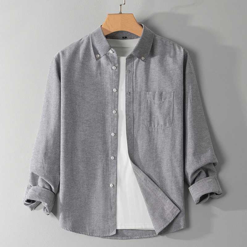 White Oxford Shirt Men's Slim Breathable Anti-Wrinkle Autumn Long Sleeve Business Office Casual Shirts Dress Korean Clothes Z260805 - view 5