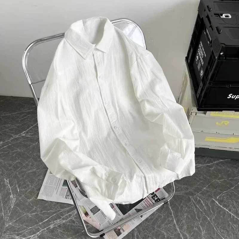 Men's Loose Shirts Casual Multi Colors Cotton Linen Cool Summer Breathable Harajuku Male Baggy Shirt for Men Button Up Z260805