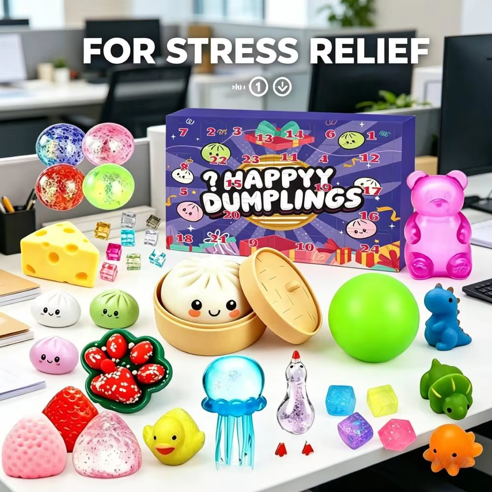 Squishy Advent 2026 Mystery Dumpling Countdown Calendar Random Bao Bun Squeeze Fidget Toys for Stress Relief - view 3