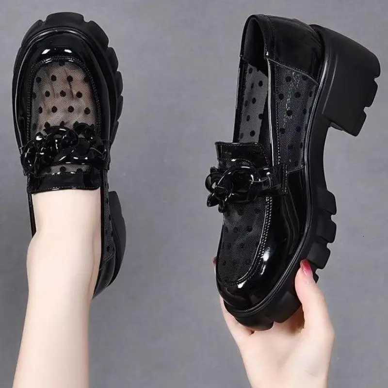 Breathable Women's Loafers | Cut-out Platform Chunky Sole Height Boost | Bow Design for Commute Slimming Effec H260805 - view 5