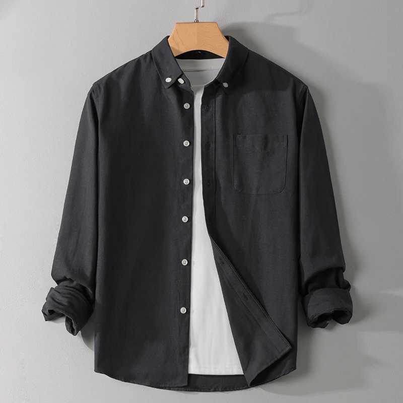 White Oxford Shirt Men's Slim Breathable Anti-Wrinkle Autumn Long Sleeve Business Office Casual Shirts Dress Korean Clothes Z260805 - view 4