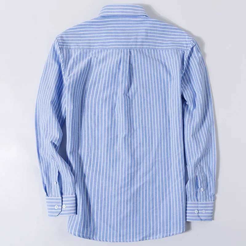 100% Cotton Oxford Men's Shirts Long Sleeves Plaid Soft Regular Fit Formal Dress Office Shirt Social Blouse Male Clothes 5XL 6XL Z260805