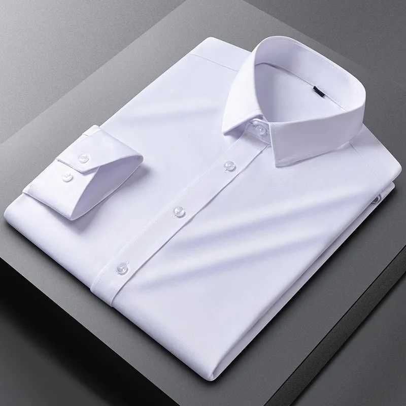 Men's long sleeved shirt with high elasticity no ironing wrinkle resistance business casual solid color formal shirt Size XS-5XL Z260805 - view 5