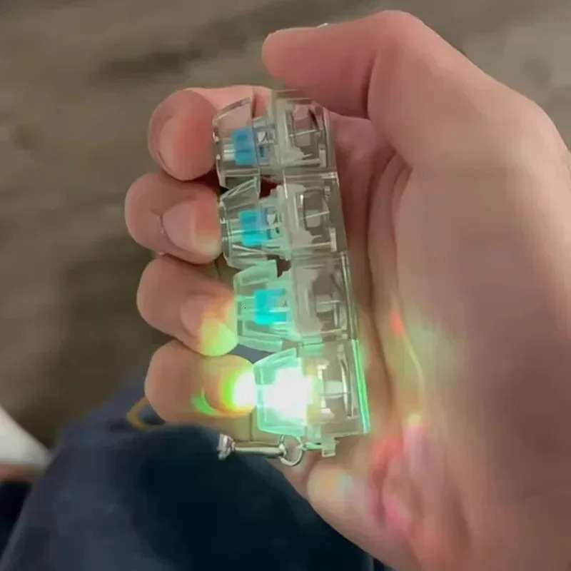 Light Up Keyboard Key Keychain Stress Relief Fidget Toy Clickable Button with LED Light 260805 - view 5