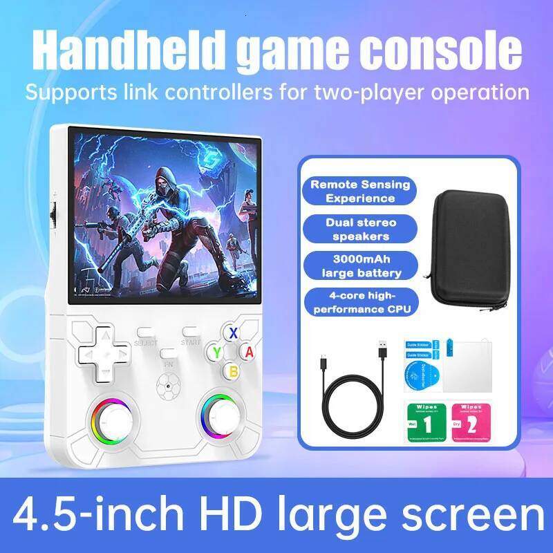 New R36 Ultra X Retro Video Game Console 4.5-inch I Screen Linux System 128GB Pre Installed Gaming Portable Handheld Player Li J260805 - view 3