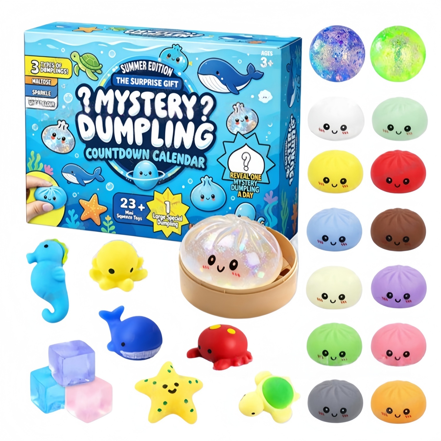 Squishy Advent 2026 Mystery Dumpling Countdown Calendar Random Bao Bun Squeeze Fidget Toys for Stress Relief - view 7