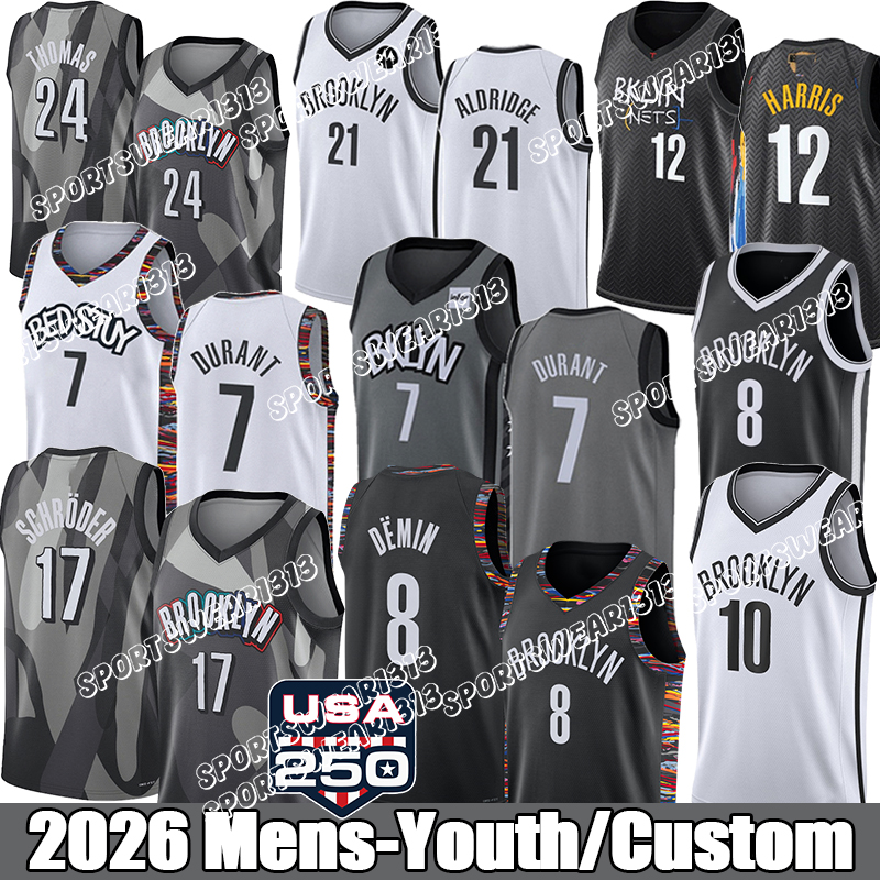 Maglia Brooklyn Netss Maglia Netsly Basket # 24 Thomas # 2 Johnson Schroder Zia…