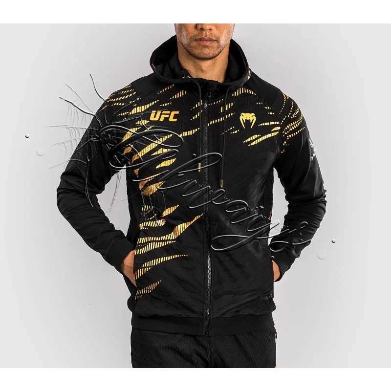 2026 New UFC Fashion Design Boxing Suit Men's Zipper Hooded Jacket Fitness Wrestling Fighting Special Cage Fighting Suit Hoodie X260805