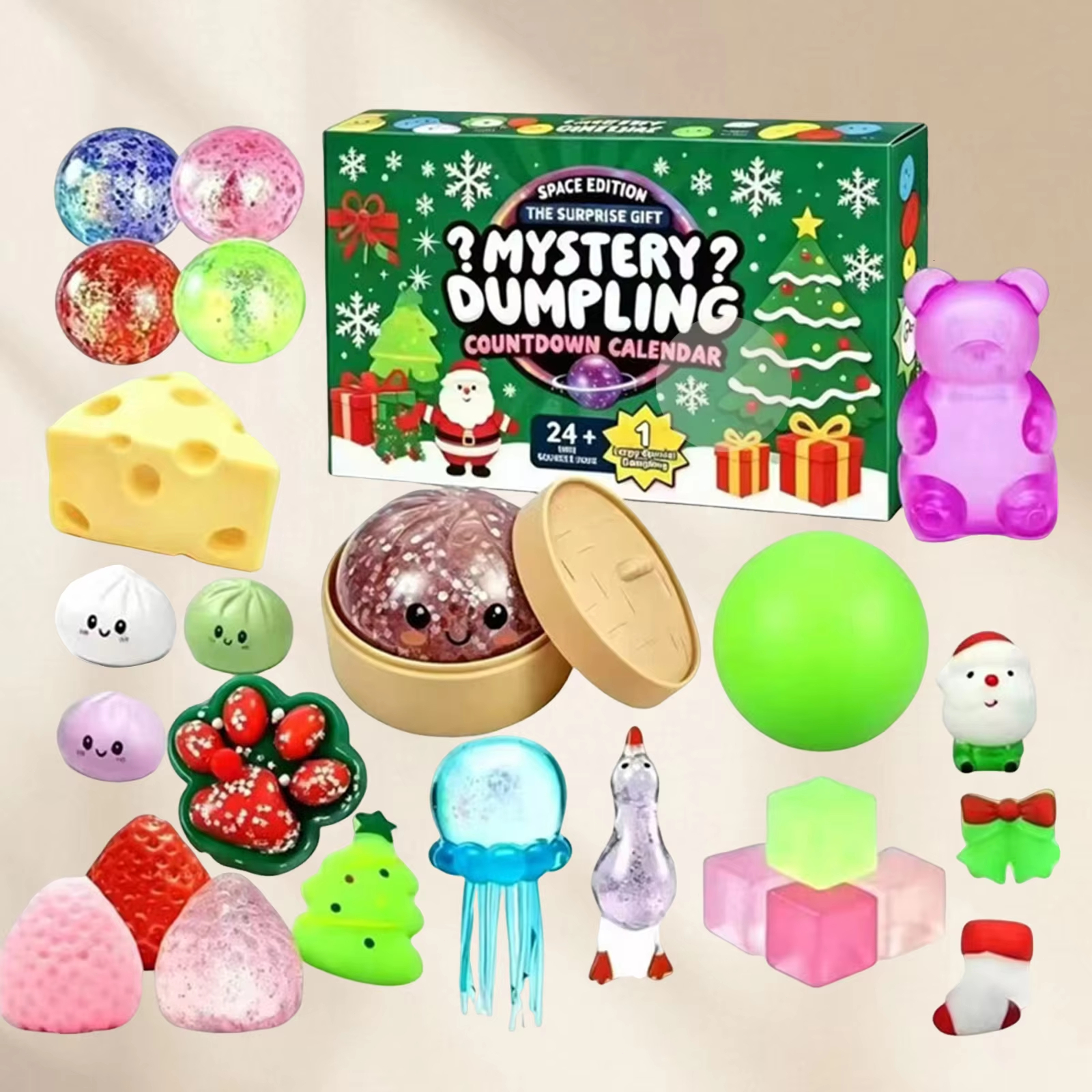 Squishy Advent 2026 Mystery Dumpling Countdown Calendar Random Bao Bun Squeeze Fidget Toys for Stress Relief - view 5