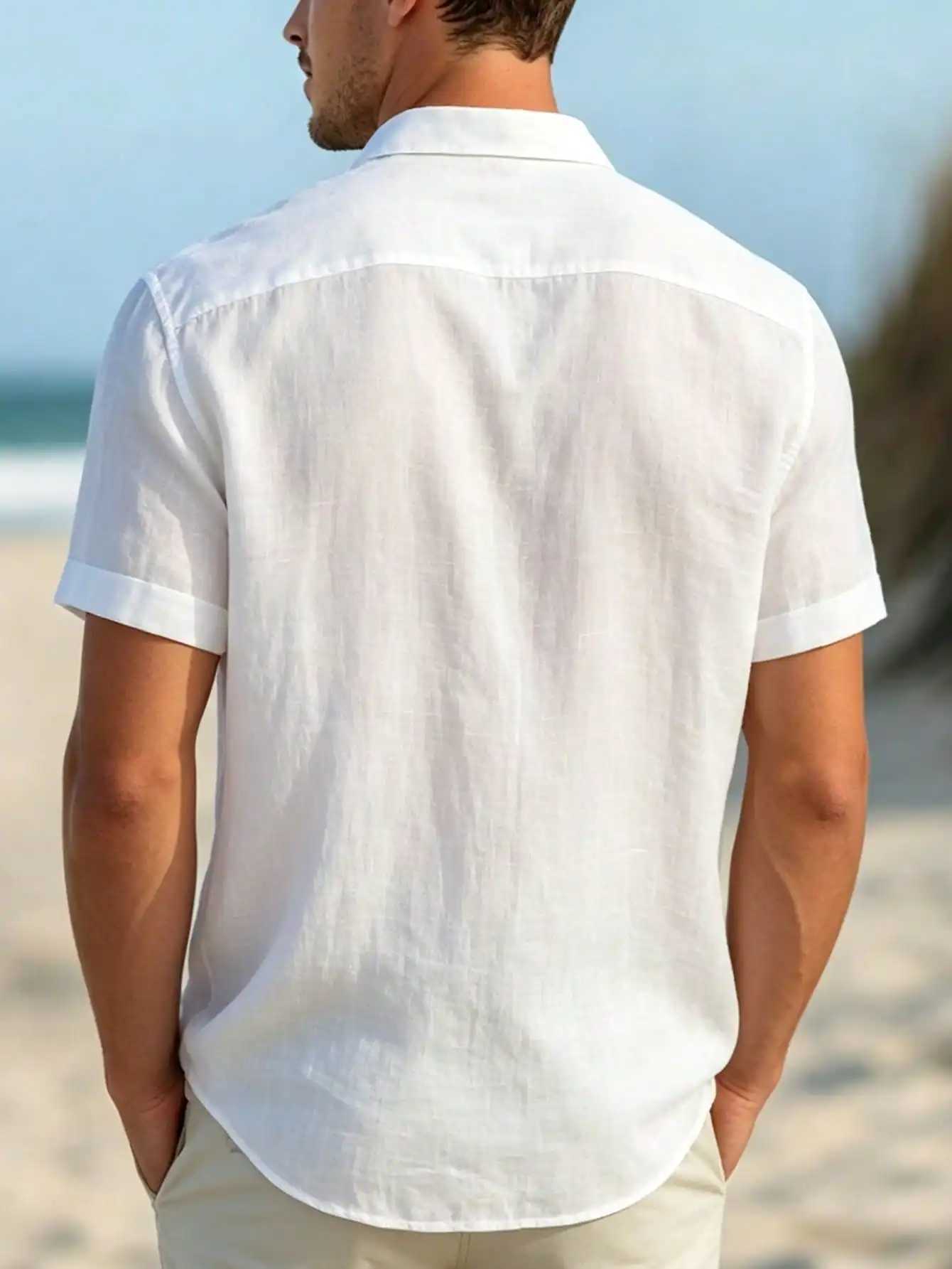 FGKKS Men White Shirts Brand Fashion Casual Basic Cotton Thin Cool Short Sleeve Comfortable Male Summer Shirt Z260805