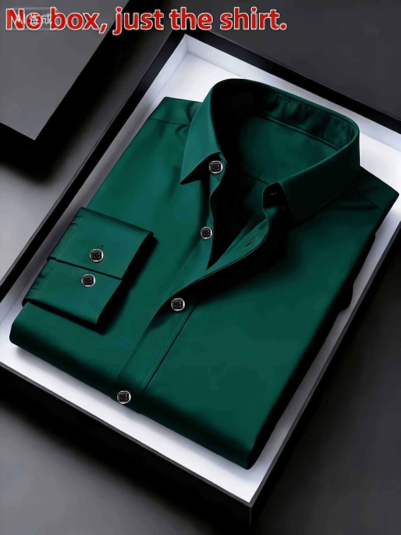 Men'S Elegant Black Long-Sleeve Geometric Pattern Shirt - Slim Fit Lightweight Polyester Fabric Suitable for Casual And Fo Z260805