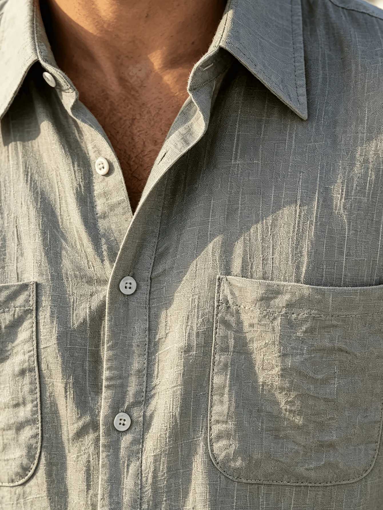 FGKKS Men Casual Shirt Fashion Brand New Breathable Long Sleeve Cotton Beach Travel Style Male Summer Thin Cool Mens Shirts Z260805 - view 6