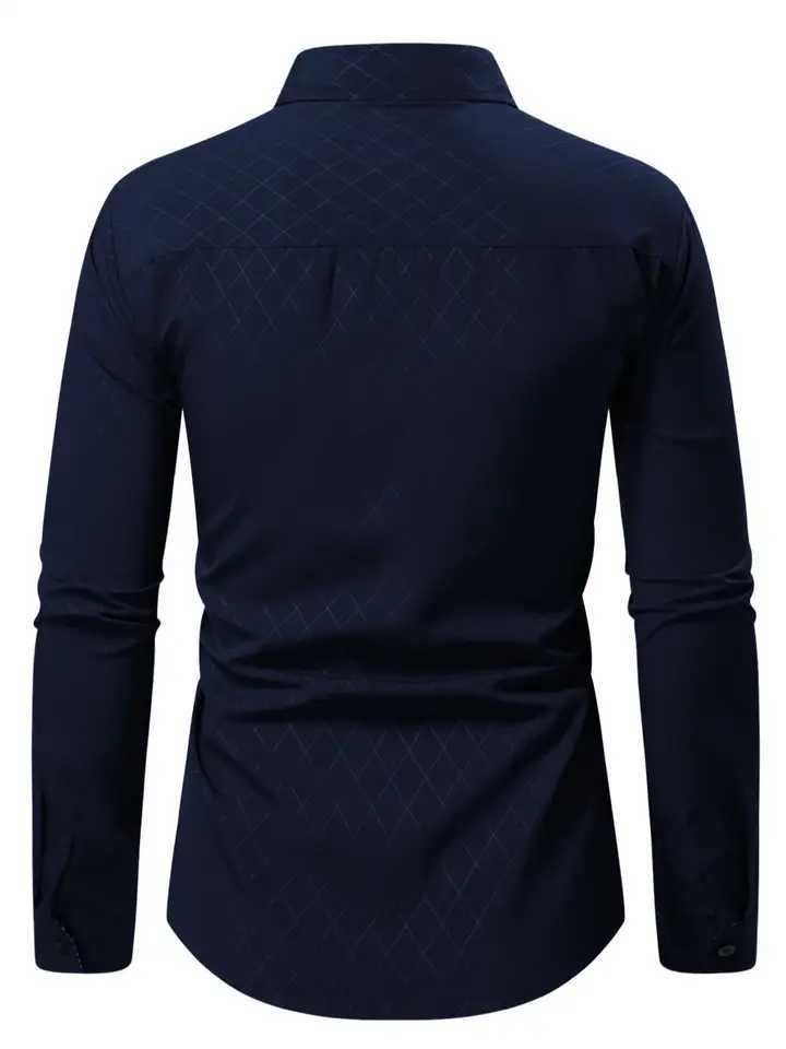 Classic Design Men's Formal Long Sleeve Plaid Shirt Men's Button Up Shirt For Business Formal Occasions Gift For Men Z260805