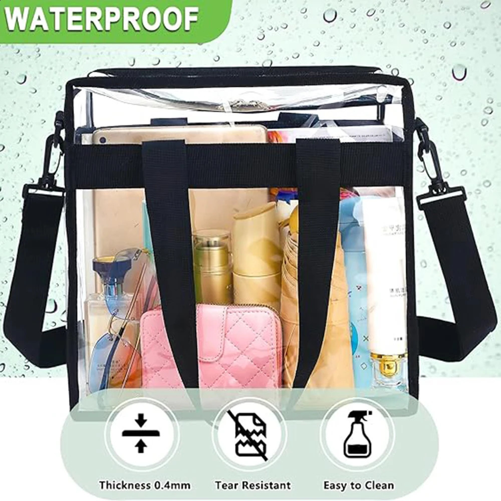 Clear PVC Tote Bag for Women Large Capacity Waterproof Storage Bag for Gym Swimming Travel 260805 - view 5
