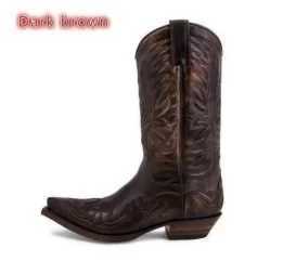 Males Men's WESTern Cowboy Boots Pointed Toe Outdoor Mid-calf Handmade Shoes Black White Boots for Men Zapatos De Hombre H260806 - view 5