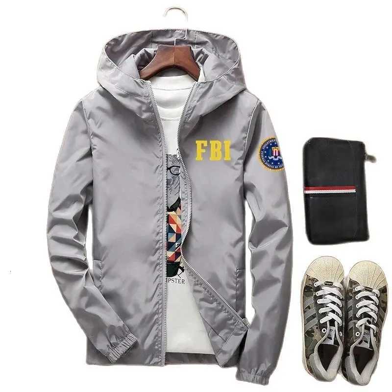 Men's 2024 New Jacket High Quality FBI Printed Outdoor Sports Jacket Spring Hooded Windproof Fashion Casual Brand Sports JacketT260806 - view 3