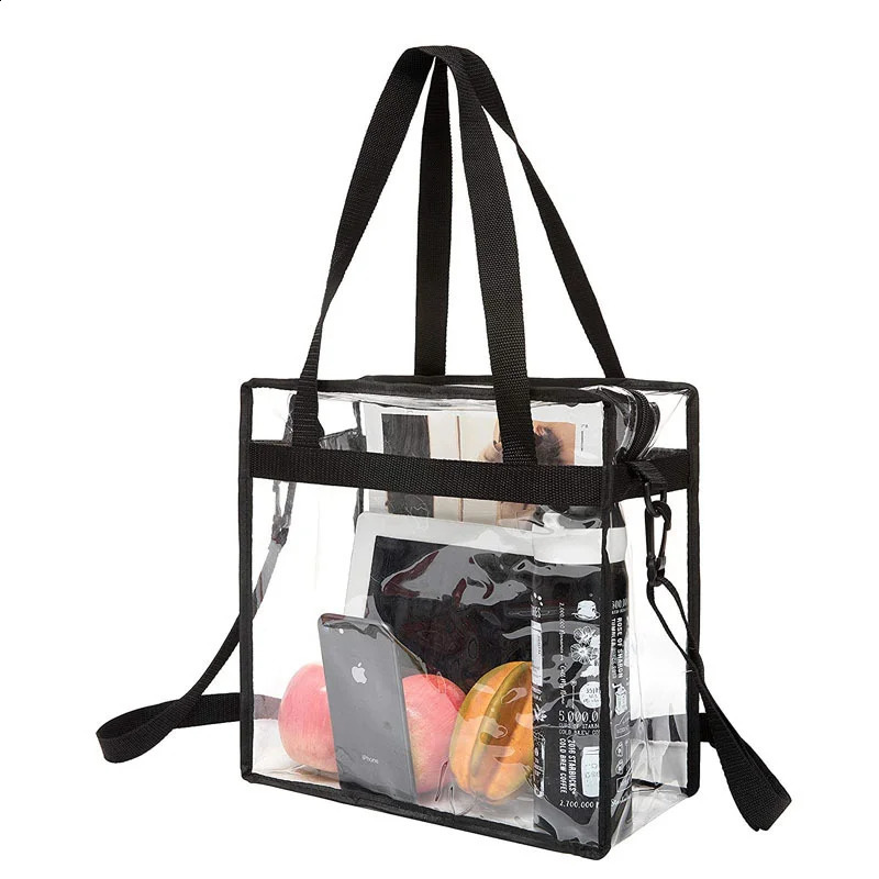 Clear PVC Tote Bag for Women Large Capacity Waterproof Storage Bag for Gym Swimming Travel 260805