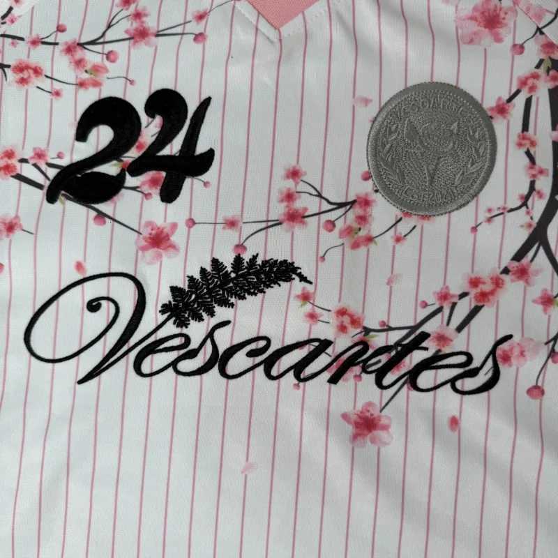 Tshirts Vintage Cherry Blossom High Street Pink Collar Stripe Splicing Women Men Short Sleeve Tee Tops J260805 - view 6