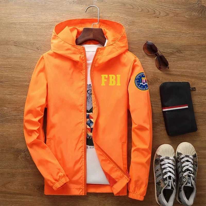 Men's 2024 New Jacket High Quality FBI Printed Outdoor Sports Jacket Spring Hooded Windproof Fashion Casual Brand Sports JacketT260806 - view 6