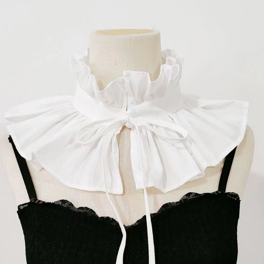 French court style ruffle trimmed lace up high vintage faux - view 5