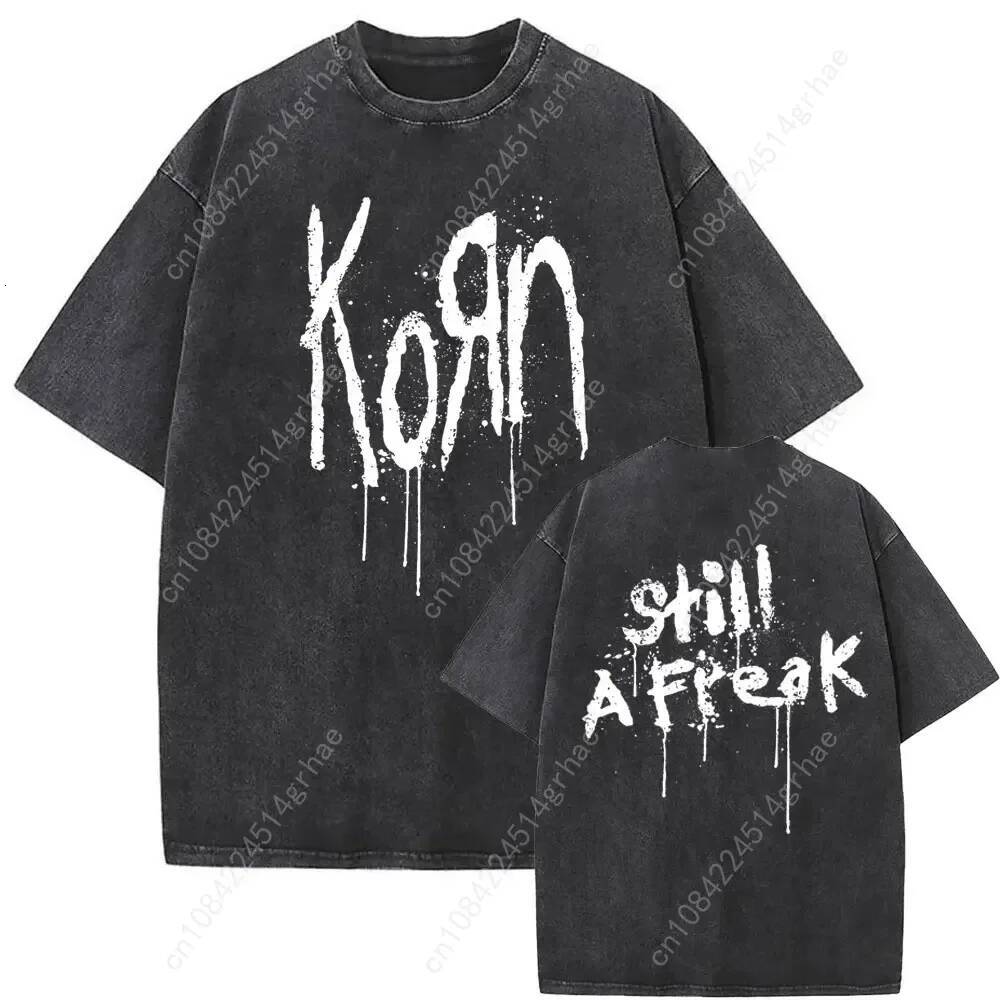 New Arrival Mens Clothes Tee Shirt Homme T-Shirt Tshirt for Men Washed Vintage Rock Band Korn Ftl 25 Follow The Leader 61392 - view 4