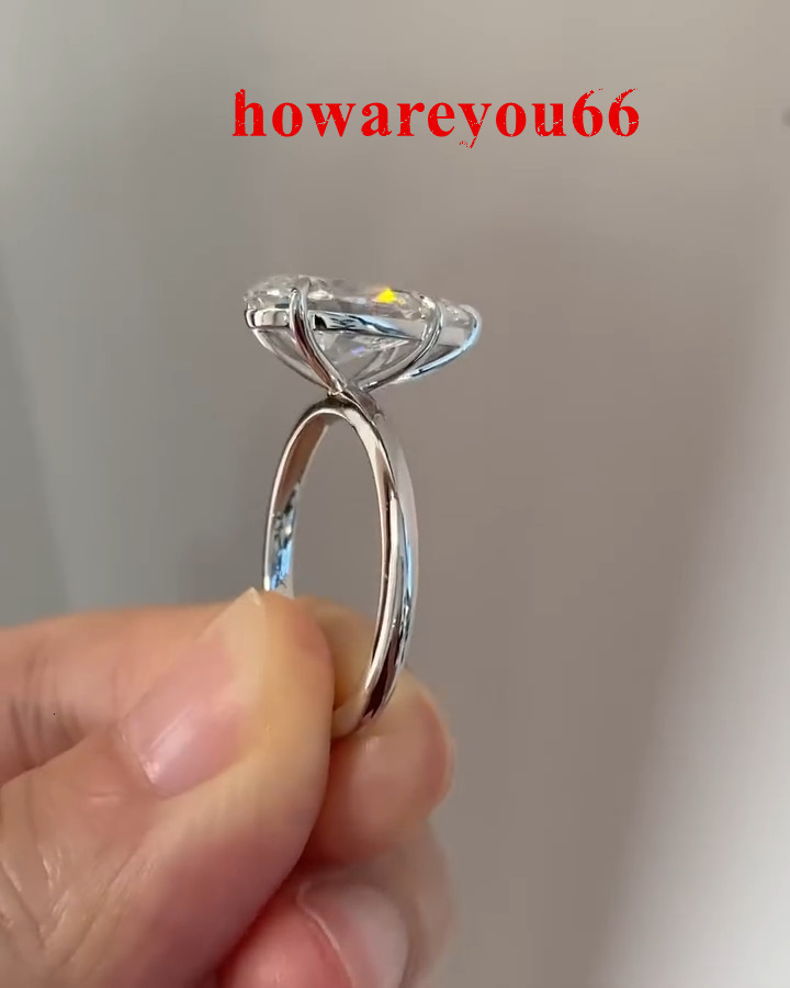10ct Pear Cut lab grown Diamond Solitaire Engagement Ring 14k White-golden Ring igi certified. - view 6
