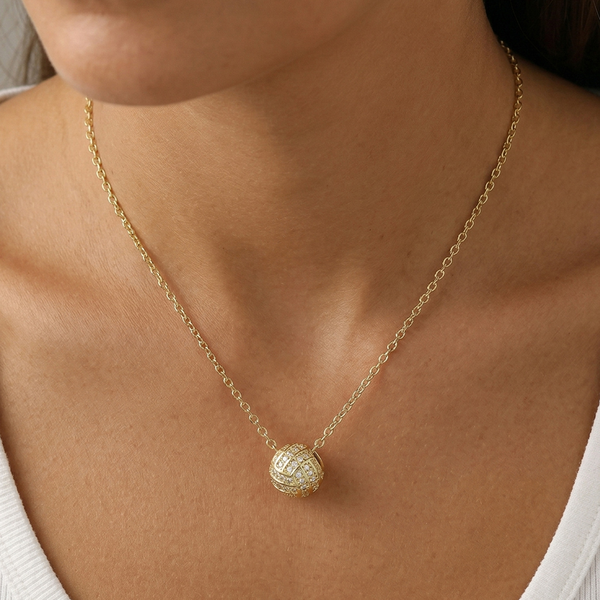 Luxurious copper-plated gold resin sports pendant necklaces for basketball football volleyball and rugby Design Pendant High-end Customization - view 4