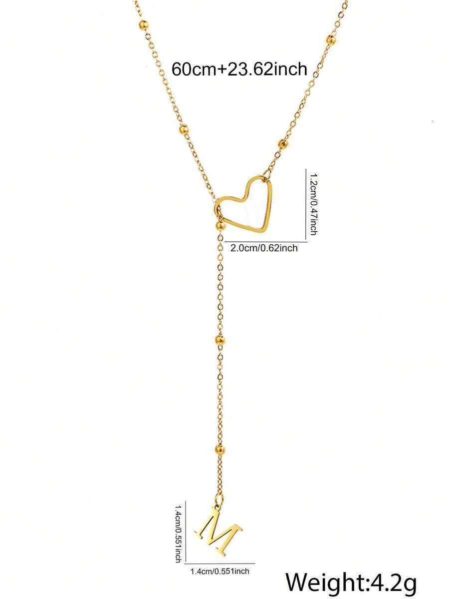 1pc Stainless Steel 26 Letters Necklace Women Pendant Choker Initial Necklace Jewelry Gift Non-Fading H260807 - view 5