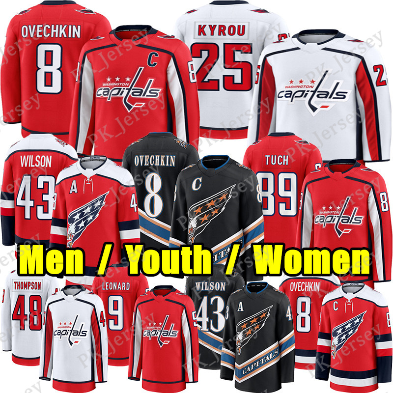 Capital jersey Washington hockey jersey Alexander Ovechkin Kyrou Alex Tuch Tom Wilson Ryan Leonard Dylan Strome Aliaksei Protas Thompson Charlie Lin