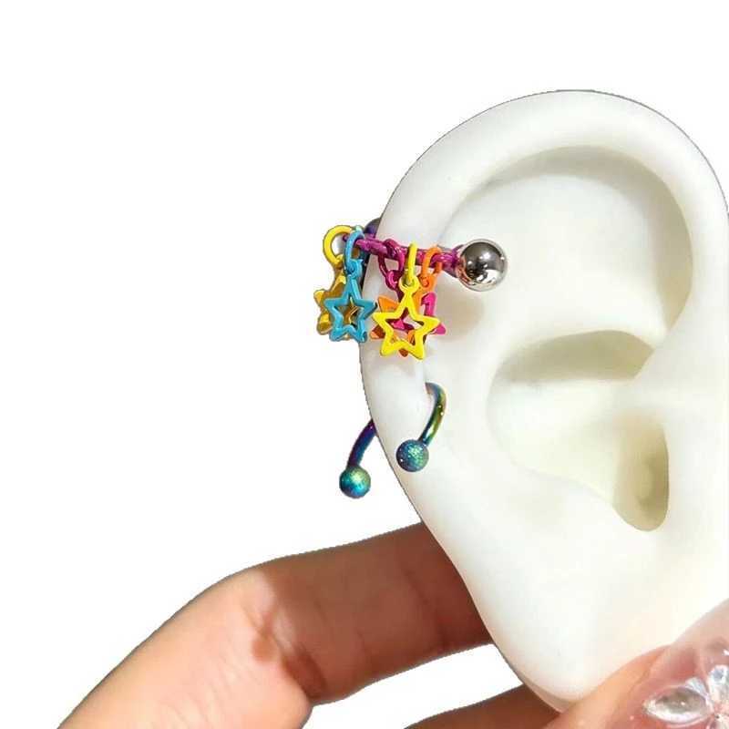 Dopamine Star Tassel Colored Ear Bone Nail For Women New Fashion Allergy Prevention Jewelry Gifts Z260806 - view 6