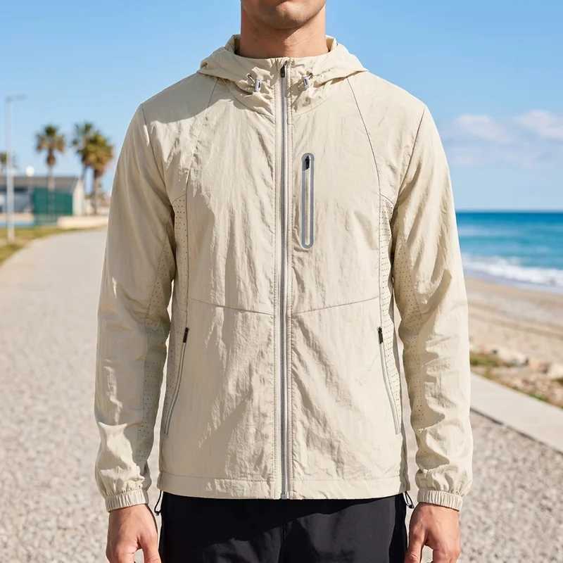 Outdoor Jackets Men's Sun Hooded Protection 3M Reflective Windbreaker Front Reflective Strip Zipper Pocket Thin Cycling Jacket L260807 - view 5