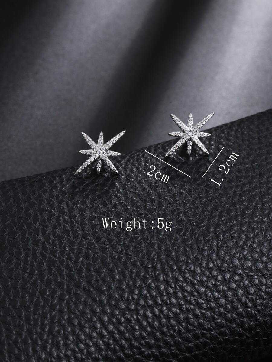 Cubic Zirconia Star Stud Earrings H260806 - view 5