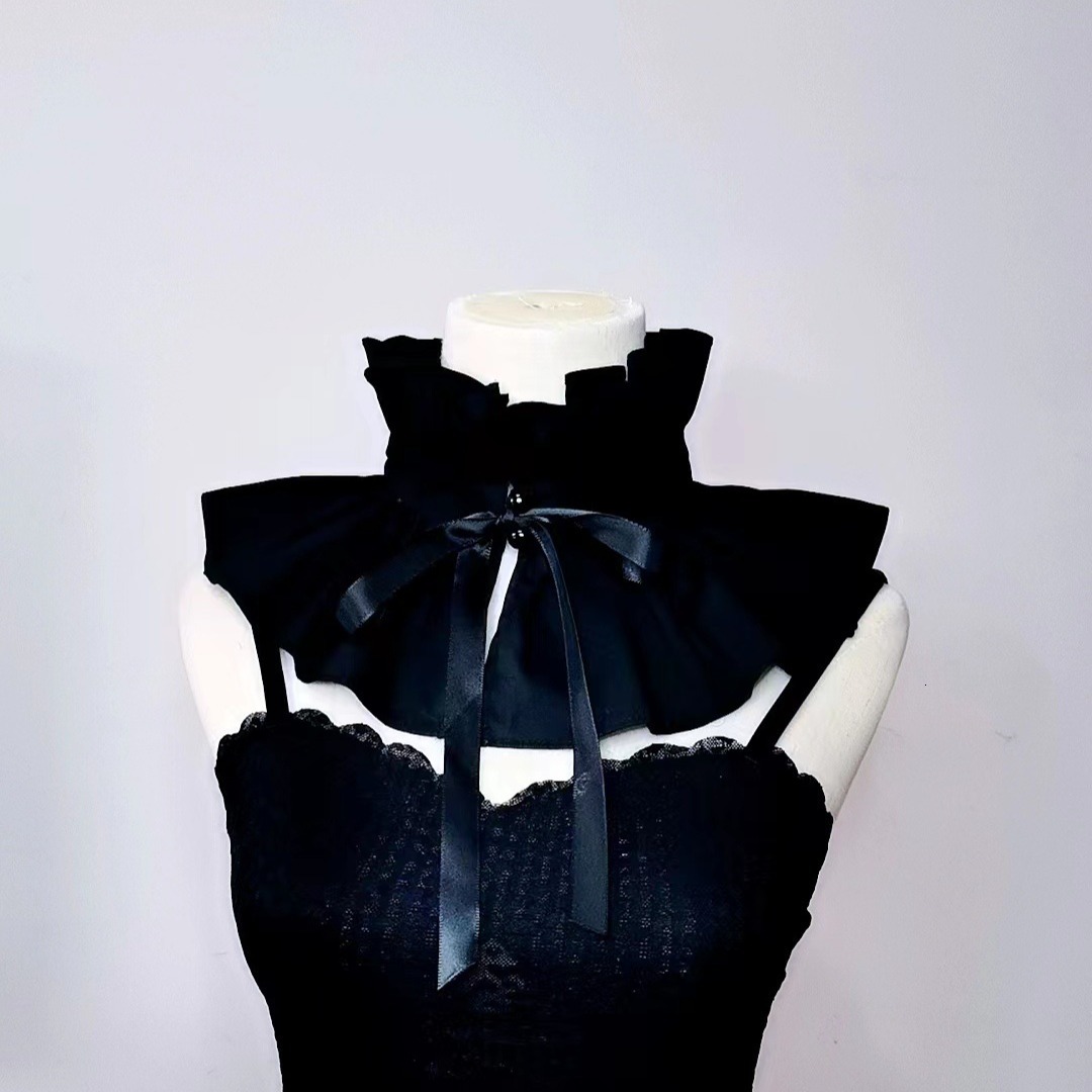 French court style ruffle trimmed lace up high vintage faux - view 4