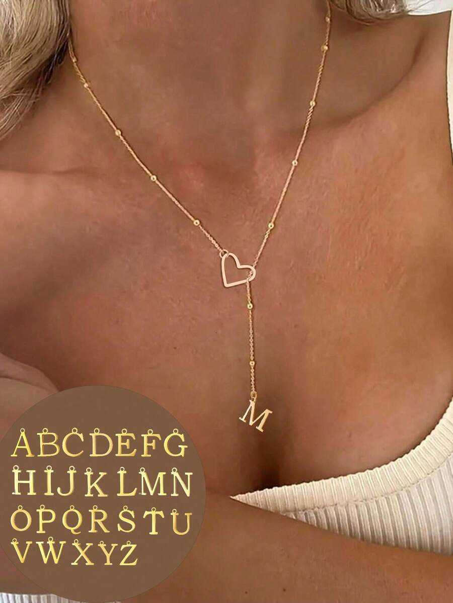 1pc Stainless Steel 26 Letters Necklace Women Pendant Choker Initial Necklace Jewelry Gift Non-Fading H260807