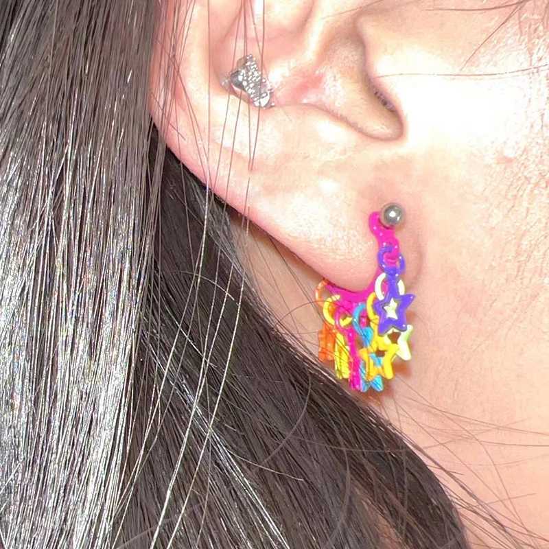 Dopamine Star Tassel Colored Ear Bone Nail For Women New Fashion Allergy Prevention Jewelry Gifts Z260806 - view 4