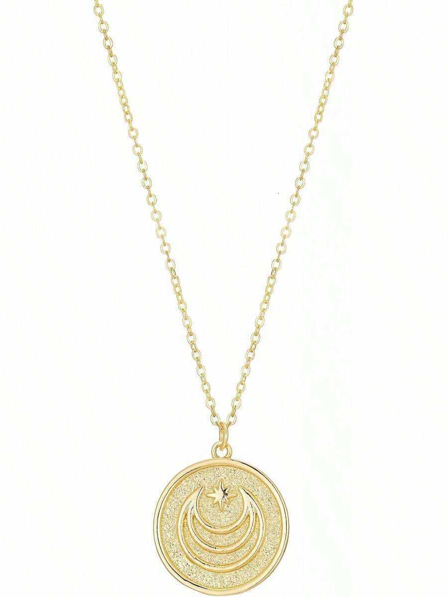 Dainty Necklace Initial Necklace Women Round Moon Pendant Chain Coin Necklaces2025 H260806 - view 4