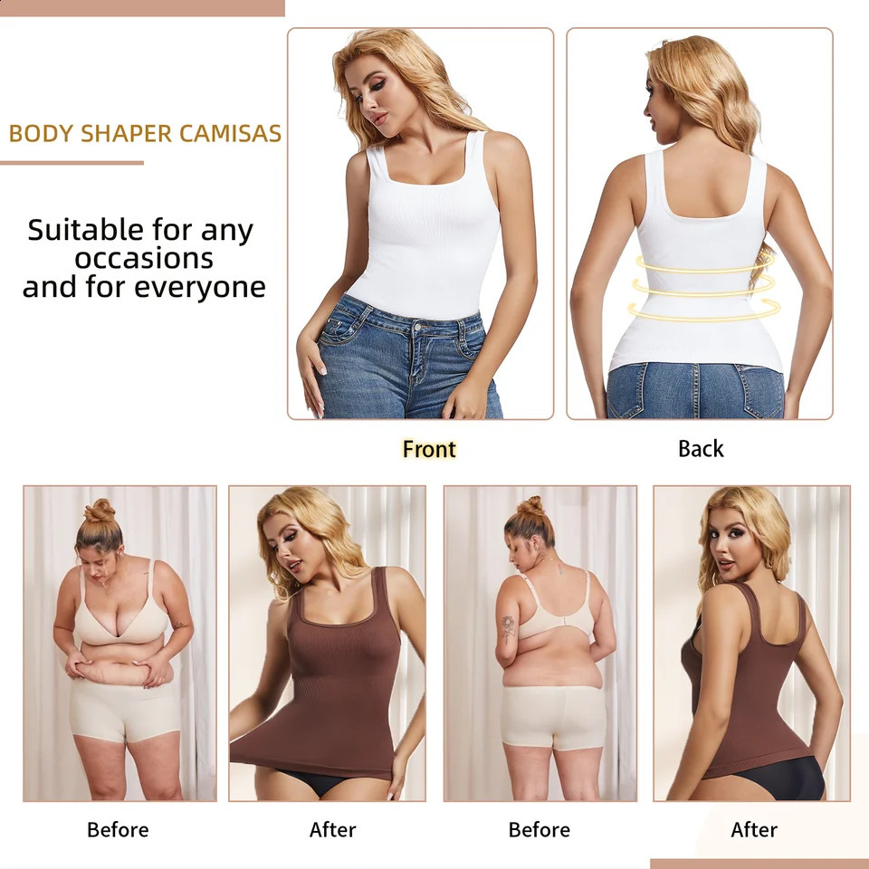 Women Compression Shapewear Tank Tops Tummy Control Camisas Faja Sexy Body Shaper Top Slimming Underwear Waist Trainer Shirt 260806 - view 4