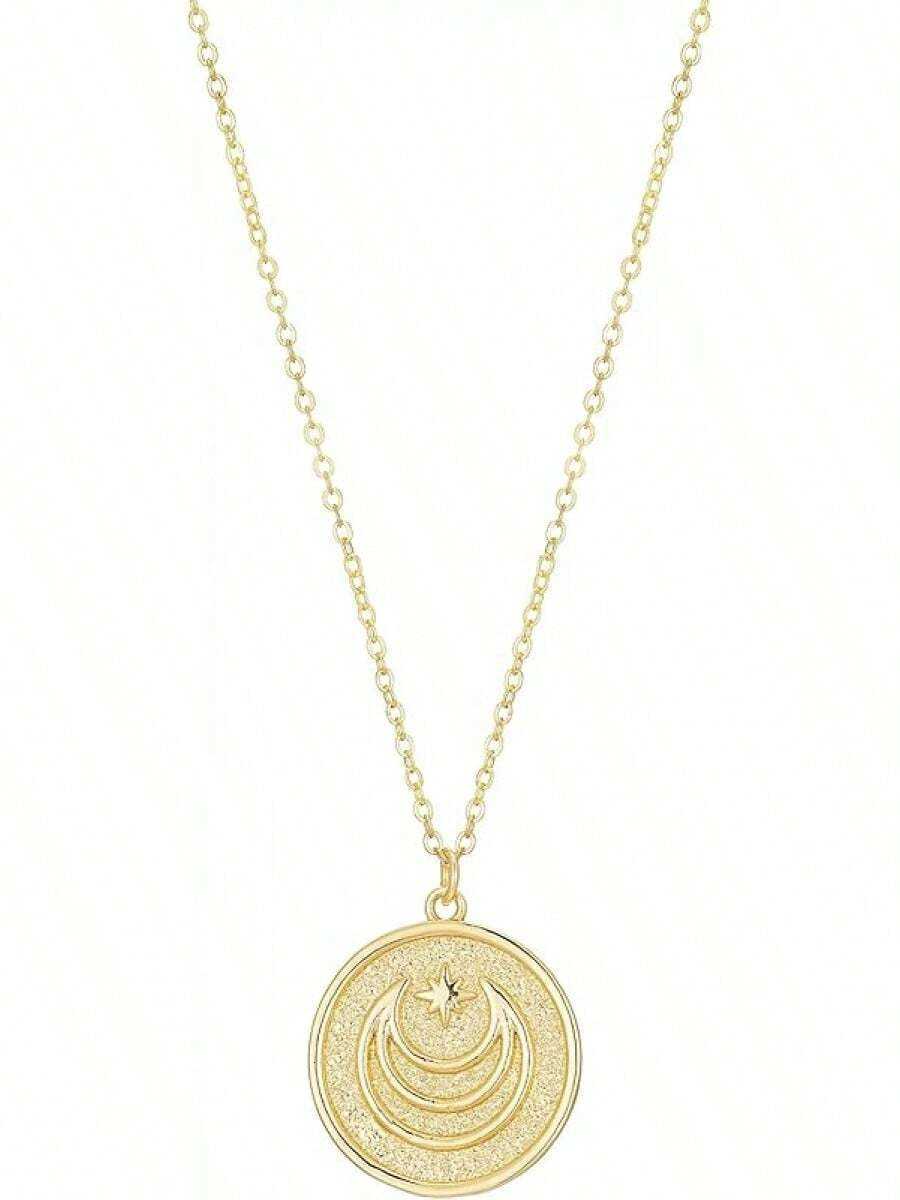 Dainty Necklace Initial Necklace Women Round Moon Pendant Chain Coin Necklaces2025 H260806 - view 6