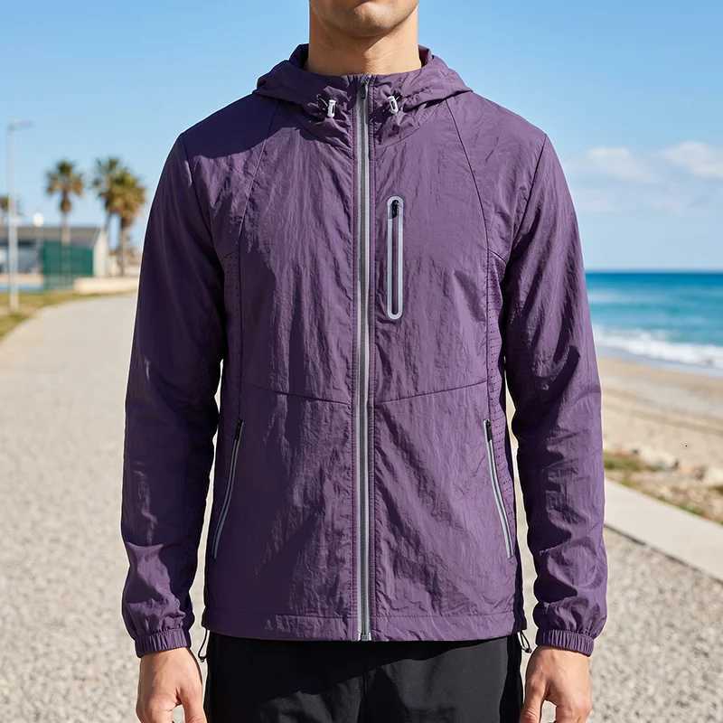 Outdoor Jackets Men's Sun Hooded Protection 3M Reflective Windbreaker Front Reflective Strip Zipper Pocket Thin Cycling Jacket L260807 - view 6