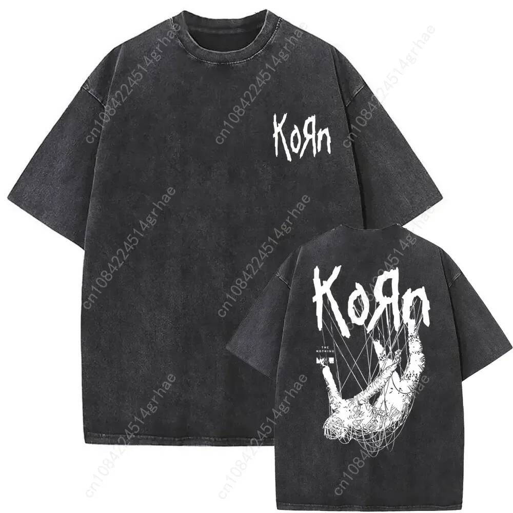 New Arrival Mens Clothes Tee Shirt Homme T-Shirt Tshirt for Men Washed Vintage Rock Band Korn Ftl 25 Follow The Leader 61392 - view 5