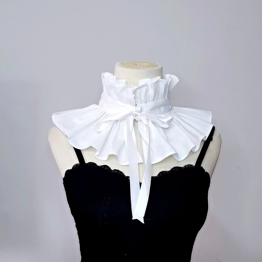 French court style ruffle trimmed lace up high vintage faux