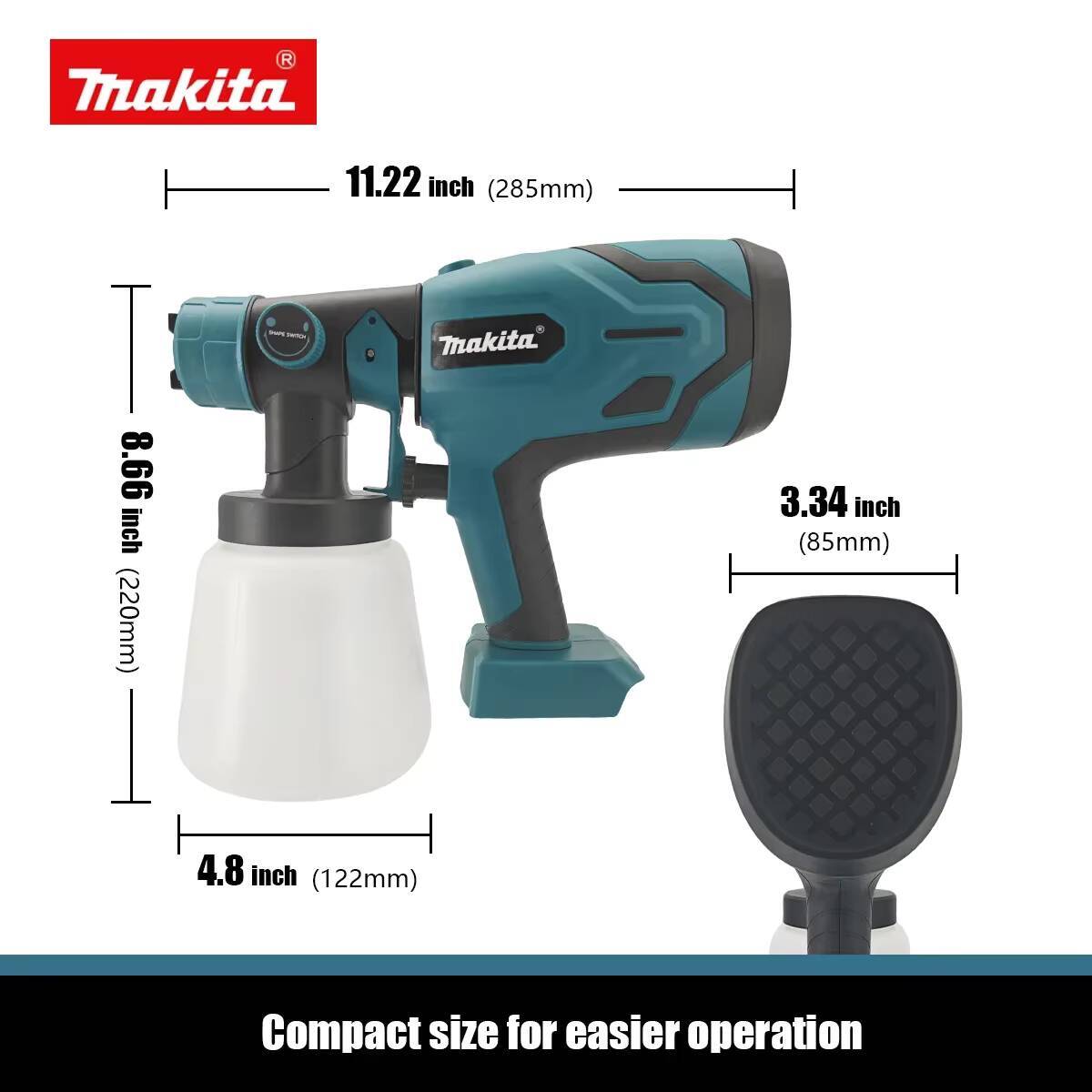 Makita 800ML Electric Spray Gun High Power Paint Sprayer for Auto And Household Use - Efficient Spraying Tool W260808 - view 4