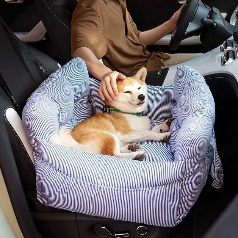 Car Seat with Safety Dog Belt - Non-Slip Pet Car Bed for Small Dogs Washable Travel Carrier with Secure Straps for Safe Car N260808 - view 4