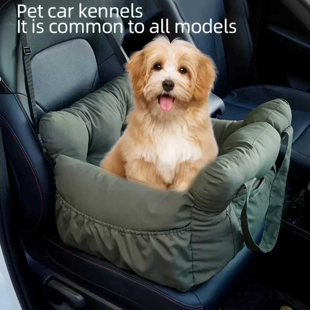 Car Seat with Safety Dog Belt - Non-Slip Pet Car Bed for Small Dogs Washable Travel Carrier with Secure Straps for Safe Car N260808