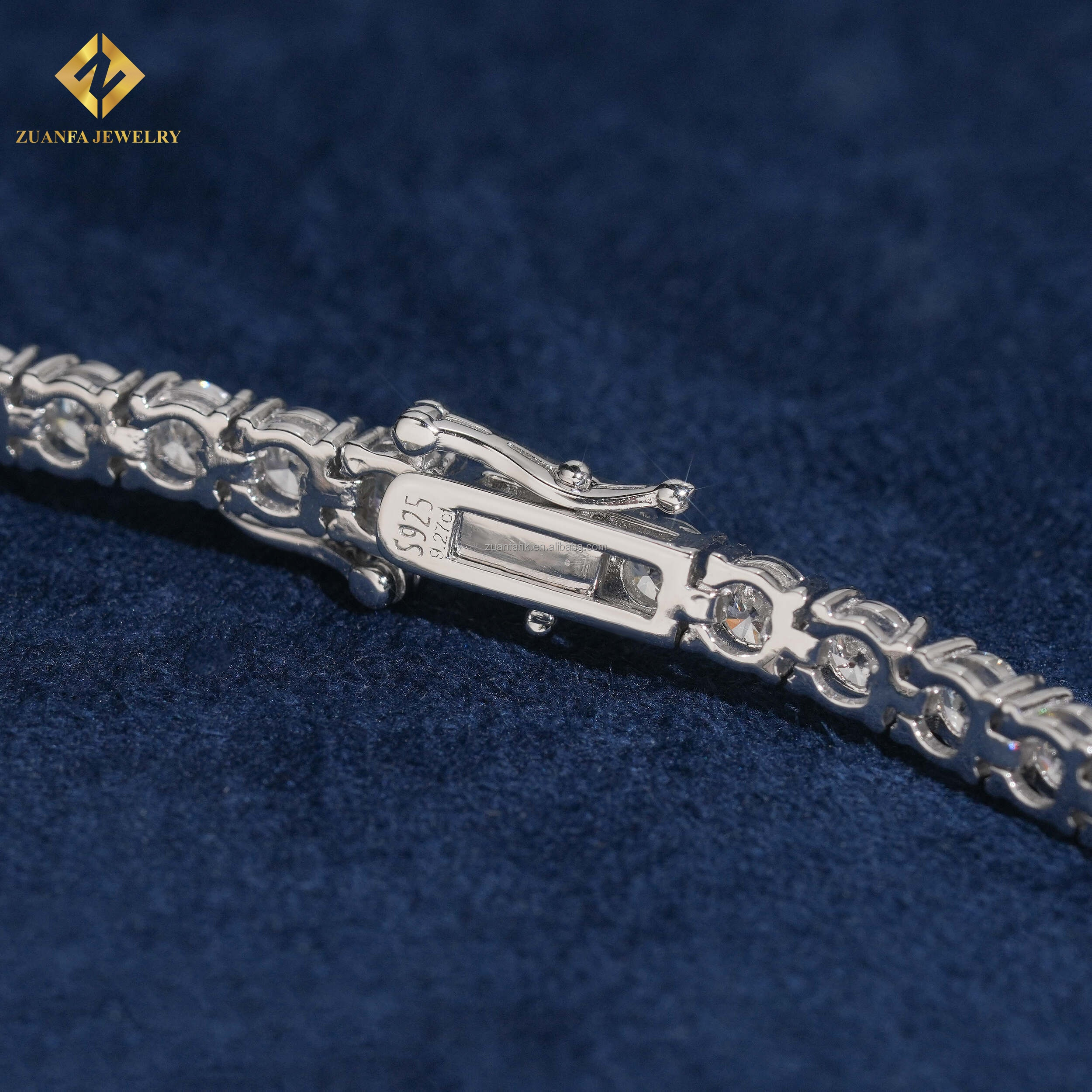 Luxury Classic Unisex White Gold 3mm 4mm Sterling Silver S925 Hip Hop Lab Grown Diamond Tennis Bracelet With IGI Certificate - view 5