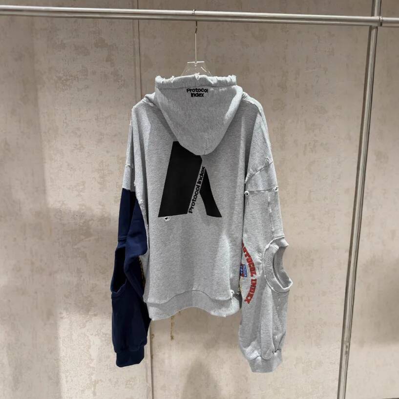2026 Patchwork ARMY Vintage Damaged Cardigan Pullover Men Designer Fashion Women Best Quality Hoodie - view 4