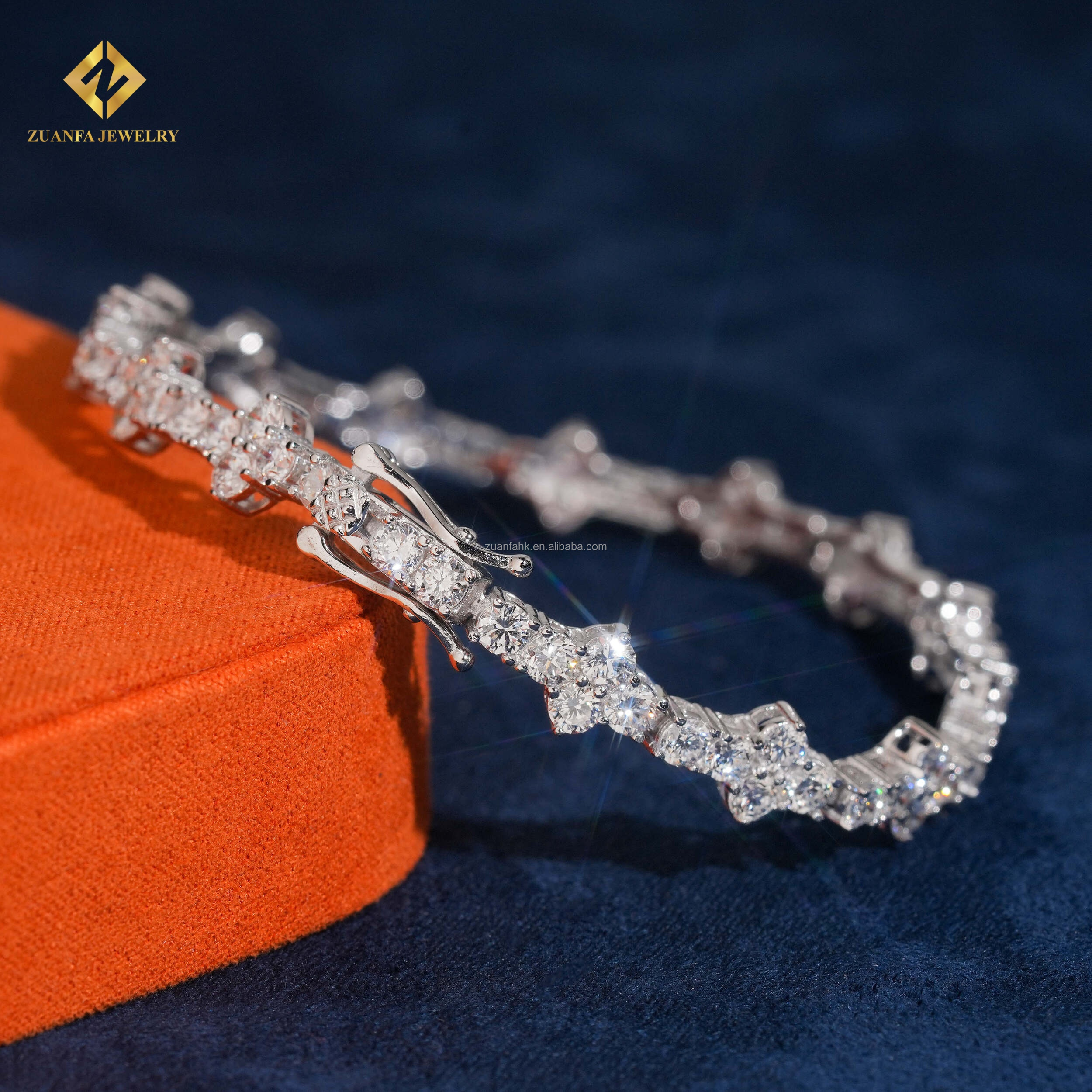 Luxury Wedding 3mm Tennis Bracelet Sterling Silver S925 Hip Hop Lab Grown Diamond Cluster Bracelet With IGI Certificate - view 5