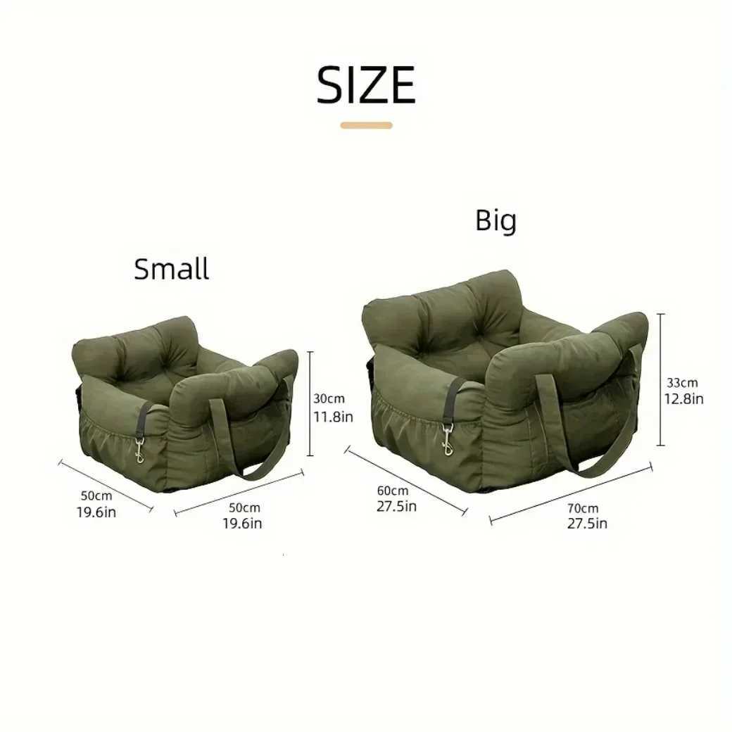 Car Seat with Safety Dog Belt - Non-Slip Pet Car Bed for Small Dogs Washable Travel Carrier with Secure Straps for Safe Car N260808 - view 3