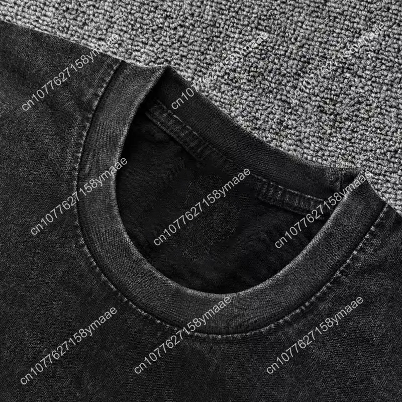 44 LABEL GROUP Cotton Trendy Vintage Tshirt Washed Tee Mens Women Hip Hop Letter Print Quality Top Streetwear Oversized Casual - view 4