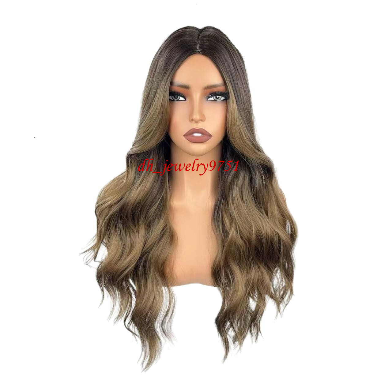 European And American Women Fashion Lace Wig Matte Green Wavy Curly Hair Synthetic High-temperature Fiber Fashion Wig - view 5